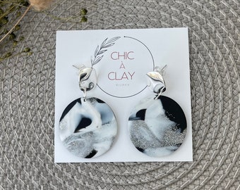 Stellar Swirl 01 | Polymer Clay Earrings | Statement Earrings | Handmade Earrings