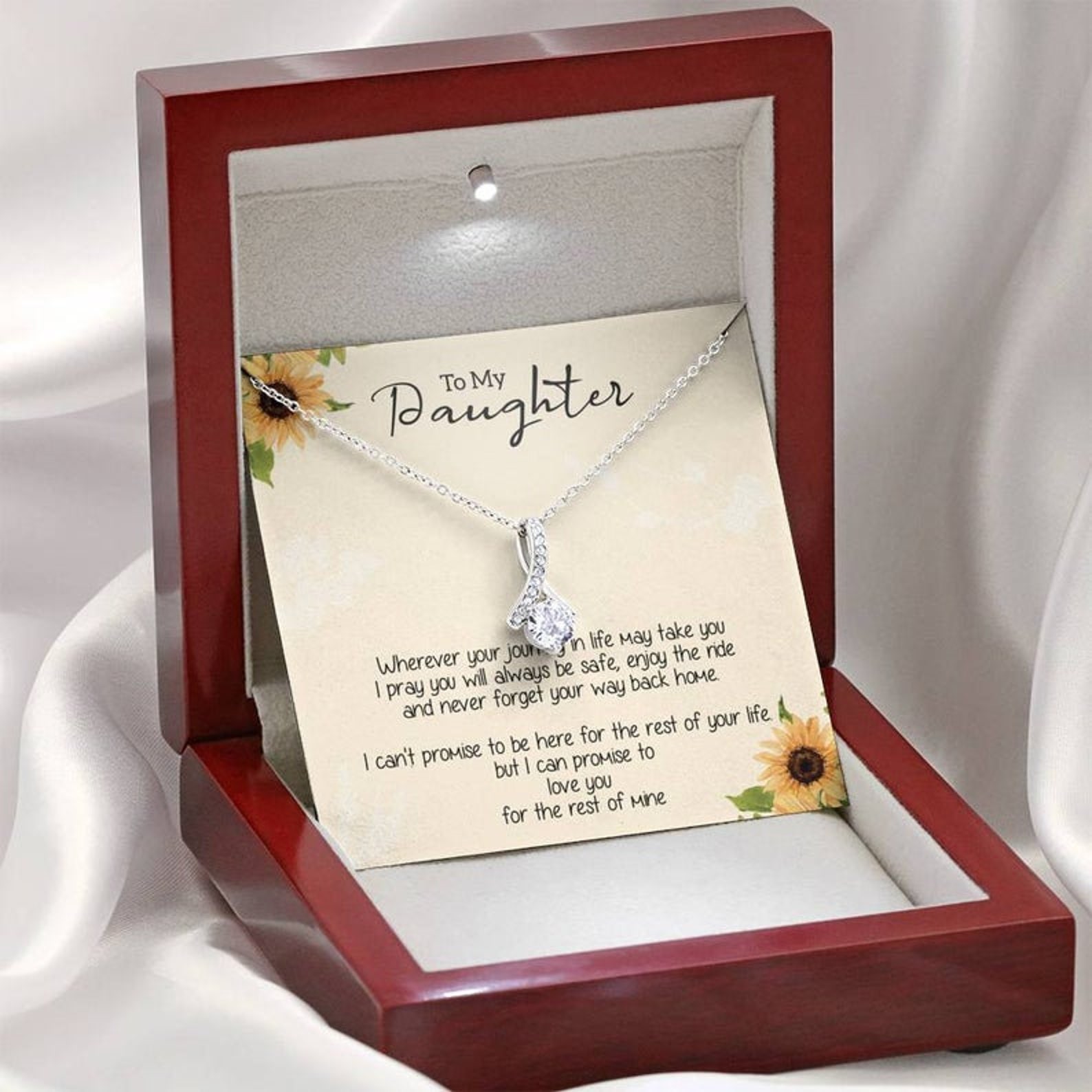 DAD To Daughter Necklace Jewelry Box Gift Love Dad To Daughter Etsy