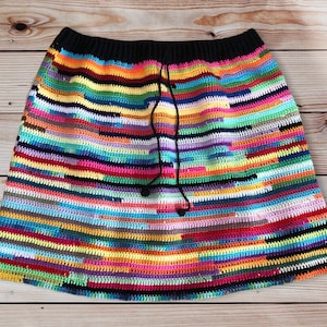 Colourful crochet skirt, handmade, festival clothes