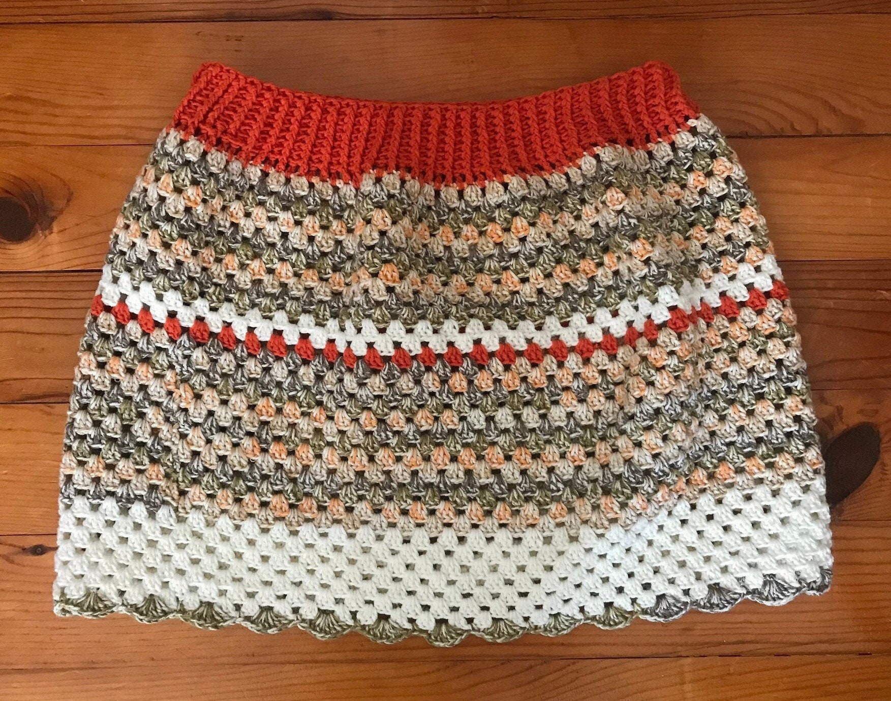 Granny Square Skirt Crochet Skirt Beachwear Boho Style | Etsy
