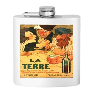 Retro Movie Poster Stainless Steel Flask - 6oz Liquor Hip Flask