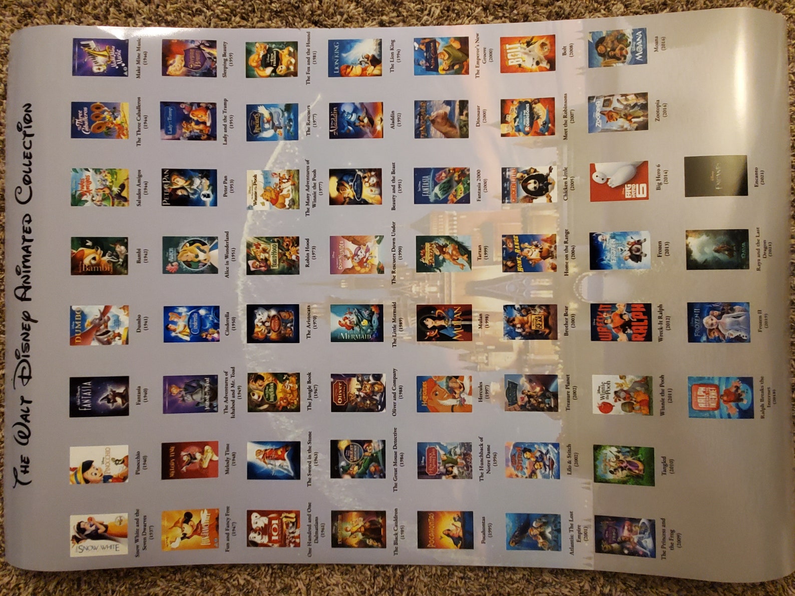 Disney Animated Movies Scratch off Poster Etsy