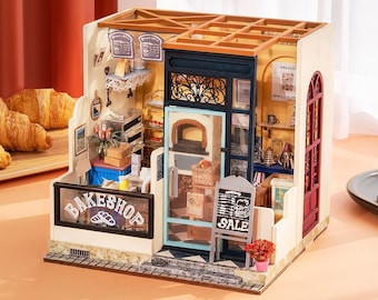 DIY Kit Bausatz für Miniatur Haus Bäckerei DG143 Nancy's Bake Shop Bastelset Modellbau Puppenhaus Kreatives Geschenk Robotime Rolife