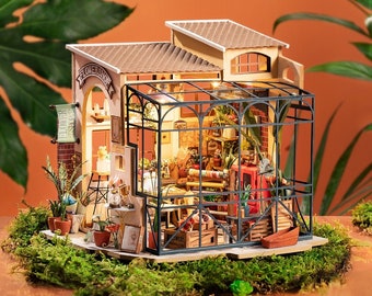 DIY Kit Kit for Miniature House Flower Shop DG145 Emily's Flower Shop Craft Set Model Building Dollhouse Creative Gift Robotime Rolife