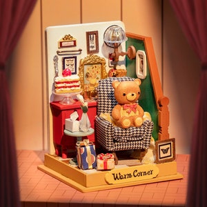 Bastelset Anfänger DIY Mini-Bausatz für Miniatur Mini-Wohnzimmer DS028 Holiday Living Room Modellbau Puppenhaus Kreatives Geschenk Rolife