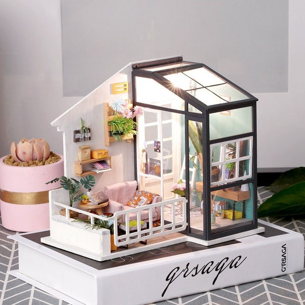 DIY Kit Kit for Miniature Room Balcony DGM05 Balcony Daydreaming Craft Set Model Building Dollhouse Creative Gift Robotime Rolife