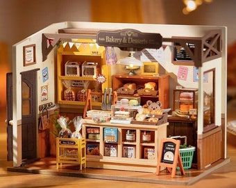 DIY Kit Bausatz für Miniatur Bäckerei DG161 Becka's Baking House Bastelset Modellbau Puppenhaus Kreatives Geschenk Robotime Rolife