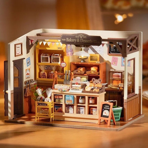 DIY Kit Kit for Miniature Bakery DG161 Becka's Baking House Craft Set Model Building Dollhouse Creative Gift Robotime Rolife