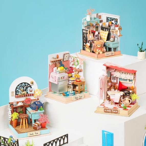 Kit de manualidades para principiantes, kit de bricolaje, mini kit para  mini estudio en miniatura DS017, modelo de estado de ánimo, construcción de  casa de muñecas, regalo creativo Rolife -  México