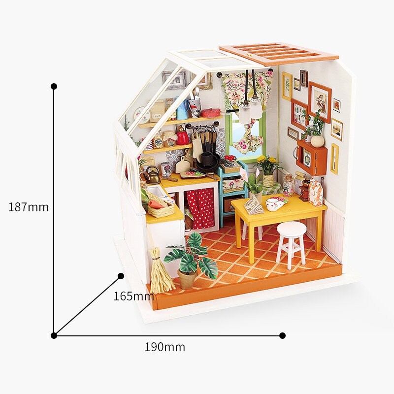 Bastelset Miniatur-Zimmer - Küche, mit umfangreichem Zubehör