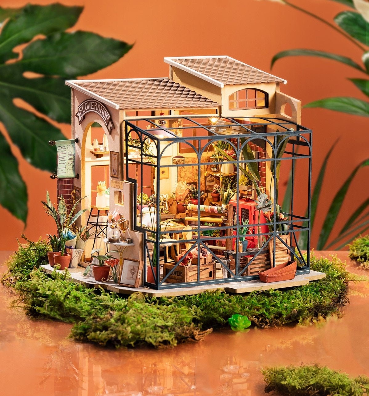 Healifty Modélisme, matériau miniature, fleurs, plantes, violet, herbe, modélisme, bricolage, miniature, maison de poupée, jardin de fées, décoration