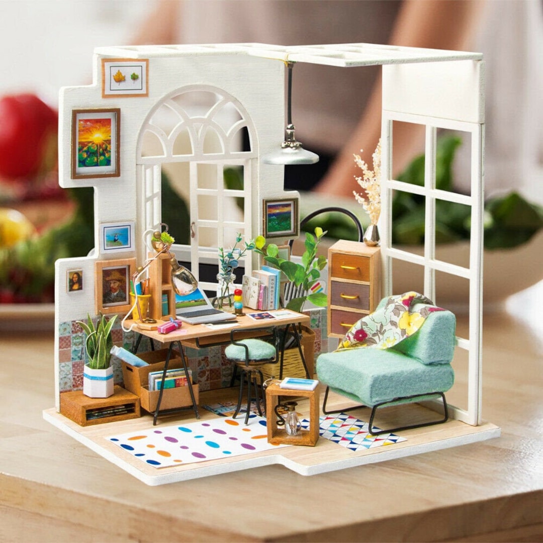 Bastelset Miniatur-Zimmer - Garten, mit umfangreichem Zubehör