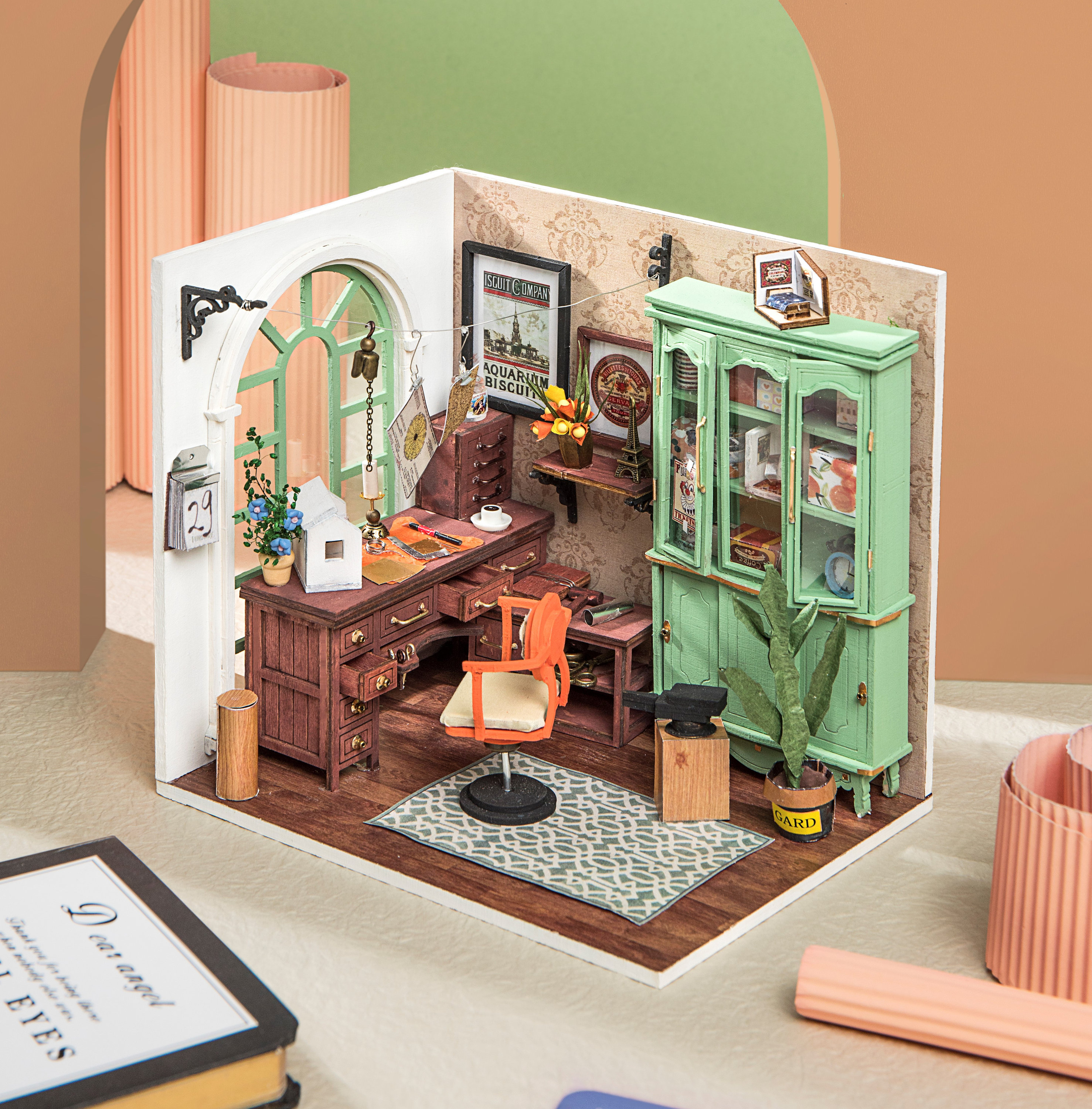 Kit de bricolage Kit pour maison miniature salon de thé et pâtisserie DG146  ensemble d'artisanat modèle de construction maison de poupée cadeau créatif  Robotime Rolife -  France