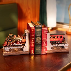 DIY Kit for Bookend Historical Steam Train Railway TGE01 Century Train Creative Gift Miniature 3D Puzzle Craft Set Robotime Rolife