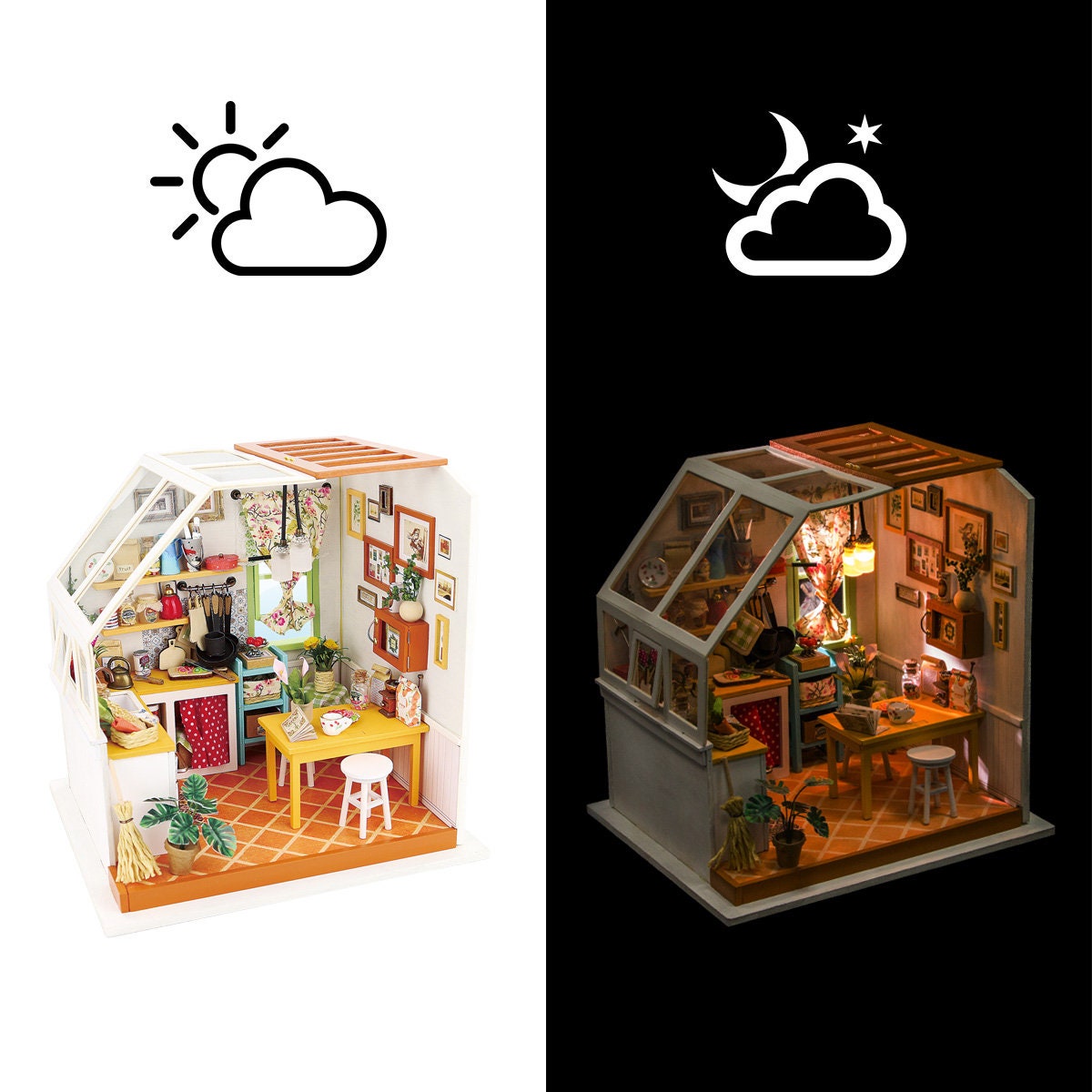 Kit maquette - Mini décor Cuisine - Kit maquettes bois et cartons