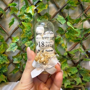 Personalized Wedding Almond Candy Glass Jar Wedding Favor, Unique Wedding Favors For Guests, Engagement Favors, Save The Date Candy Tubes