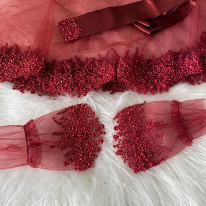 Burgundy Wide Guipure Bridal Veil Set,Henna Night Veil, Bride Veil Set, Luxury Bride Veil Set Wedding Henna
