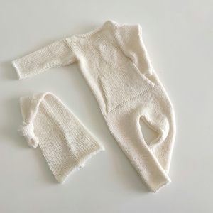 Newborn footless romper Newborn photography prop Knit pocket romper Newborn boy outfit sleeper Knitted romper with a pocket 51 colours