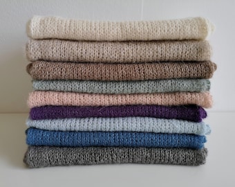 Newborn photography prop Brushed alpaca knit wrap Long size knit wrap Extra long knit alpaca wrap 29 colours Gray knit wrap White knit wrap