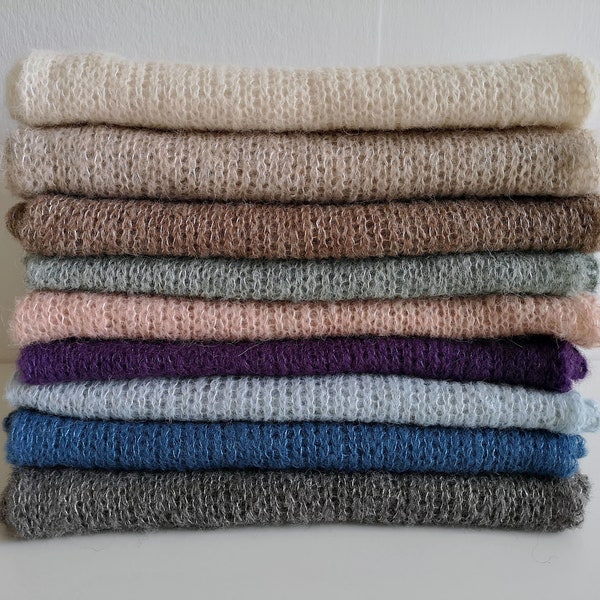 Newborn photography prop Brushed alpaca knit wrap Long size knit wrap Extra long knit alpaca wrap 29 colours Gray knit wrap White knit wrap