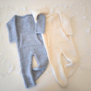 RTS Newborn footless romper Newborn photography prop Knit pocket romper Newborn sleeper romper Knitted footed romper with a pocket