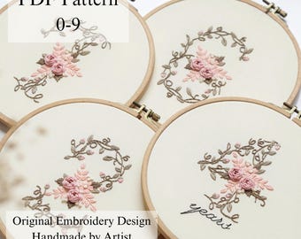 Number Ivy Hand Embroidery Pattern: Beginner DIY Wedding Design (PDF Pattern + Video Tutorial)