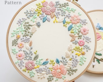PDF pattern+ video tutorial/Flower bud-Hand embroidery pattern-Embroidery pattern-Wedding Embroidery designs-Beginner embroidery pattern