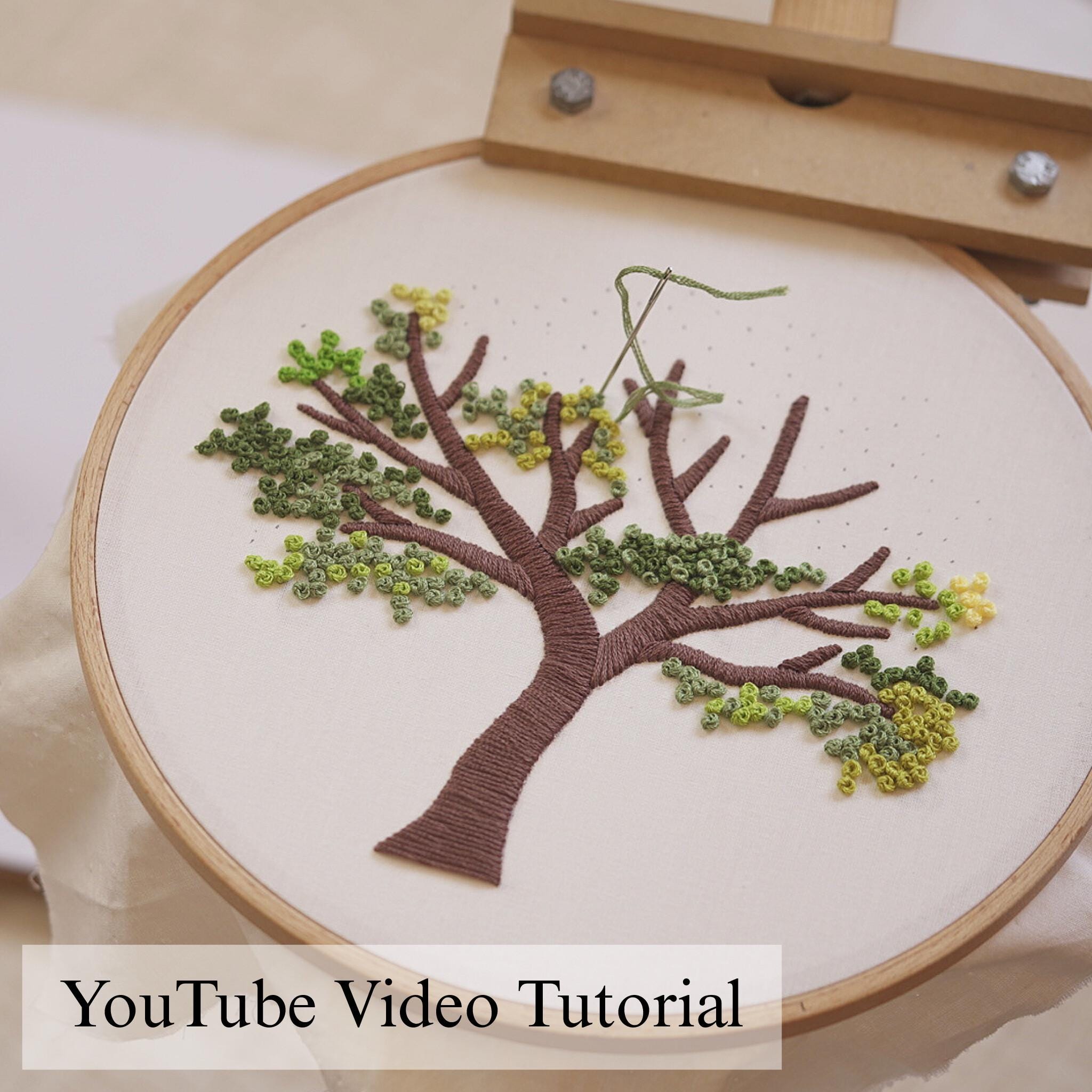 Green Tree Hand Embroidery Pattern: Beginner DIY Project (PDF Pattern ...