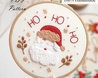Santa Embroidery Pattern: Christmas Beginner Design (PDF Pattern + Video Tutorial)