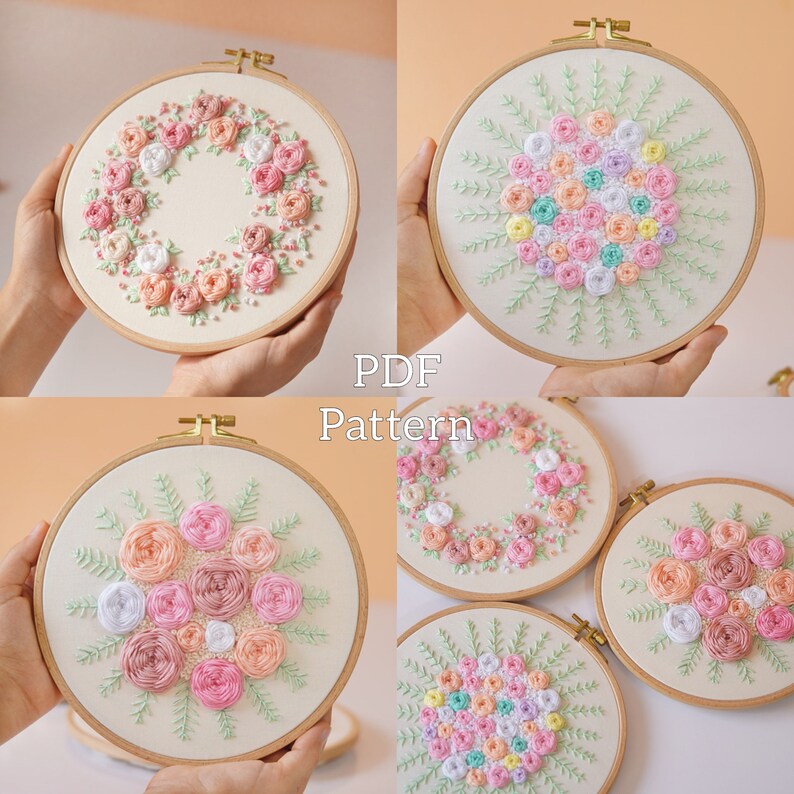 PDF Pattern Video Tutorial/rosehand Embroidery Etsy