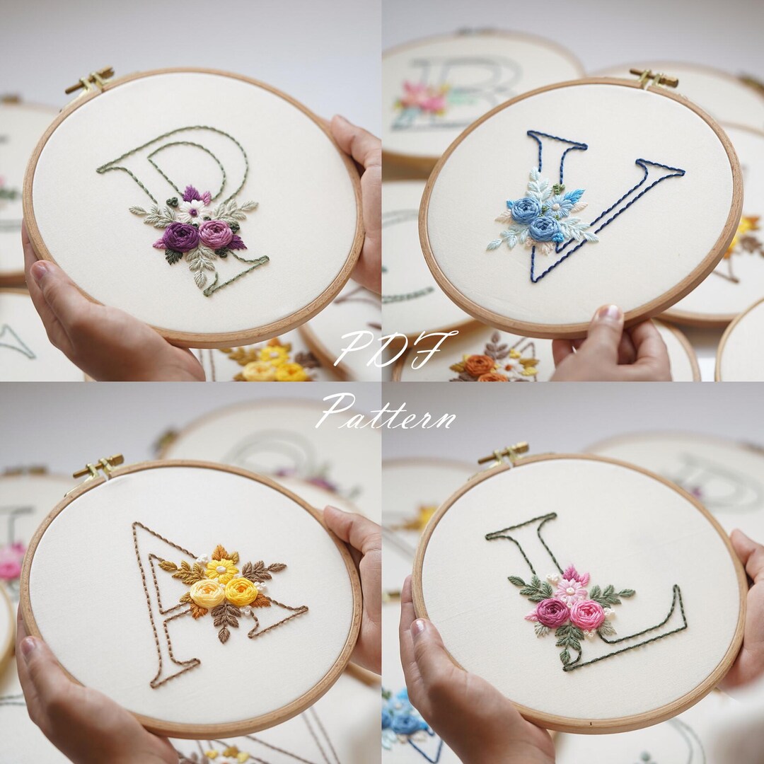 PDF Pattern+ Video Tutorial/alphabet-bouquet-hand Embroidery Pattern ...