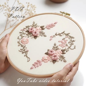 PDF pattern+ video tutorial/Stay with me-embroidery pattern-Embroidery pattern-Wedding Embroidery designs-Beginner embroidery pattern