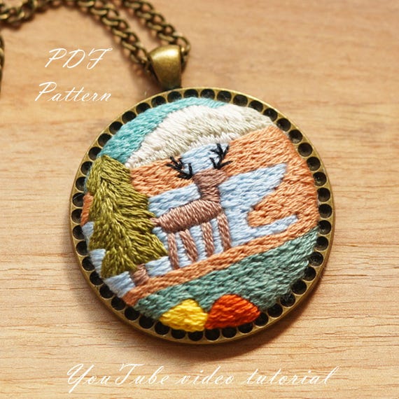 Cold Mountain Embroidered Necklace Pattern: Beginner Hand