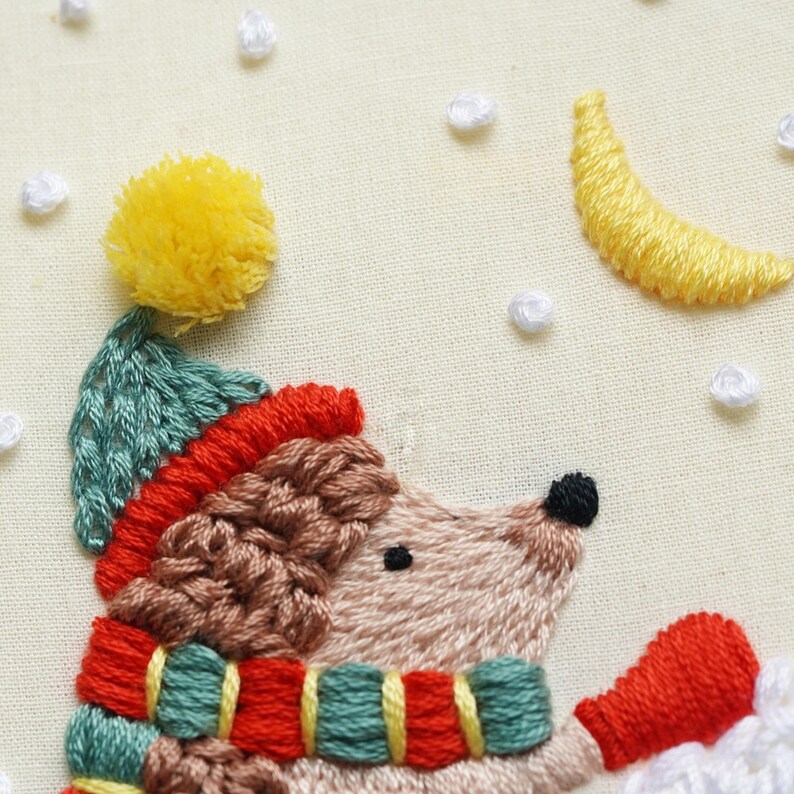 Erster Schnee Stickmuster: Anfänger DIY-Weihnachtsdesign (PDF-Muster + Video-Tutorial) Bild 3