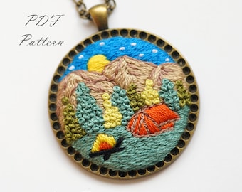 Embroidered Necklace Pattern: Midnight Stars Beginner DIY (PDF