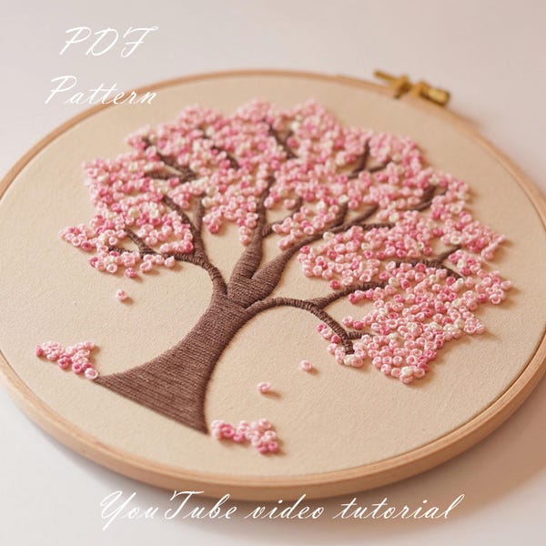 Patrón de bordado del Árbol de la Vida: Proyecto de bordado a mano para principiantes (Patrón en PDF + Tutorial en video)