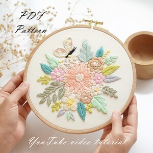 PDF Pattern+ Video Tutorial/among the Flowers-hand Embroidery ...