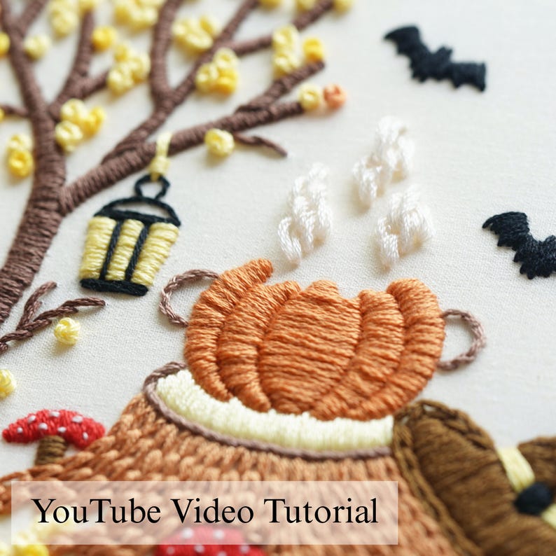 Forest Witch Embroidery Pattern: Halloween Design (PDF Pattern + Video Tutorial) image 2