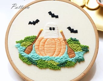 Traveler's Ghost Hand Embroidery Pattern: Halloween Design (PDF Pattern + Video Tutorial)