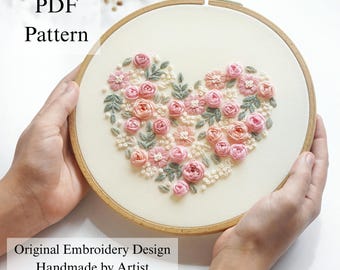 Garden of Love Embroidery Pattern: Beginner DIY Design (PDF Pattern + Video Tutorial)