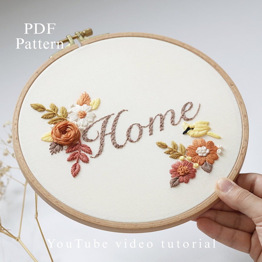 PDF Pattern+ Video Tutorial/home-hand Embroidery Pattern-embroidery ...