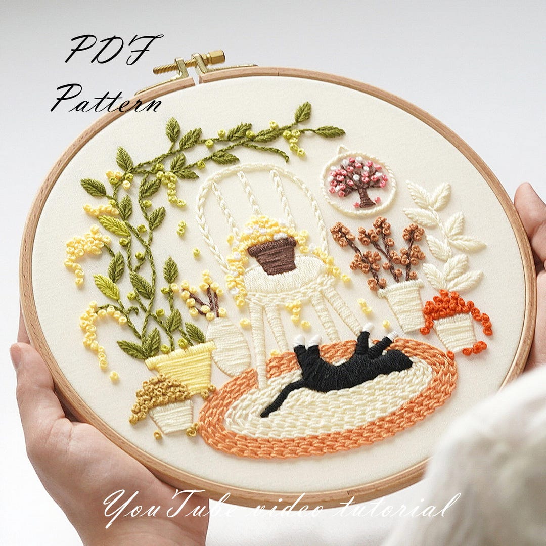 PDF Pattern+ Video Tutorial/one Sunny Day-hand Embroidery Pattern ...