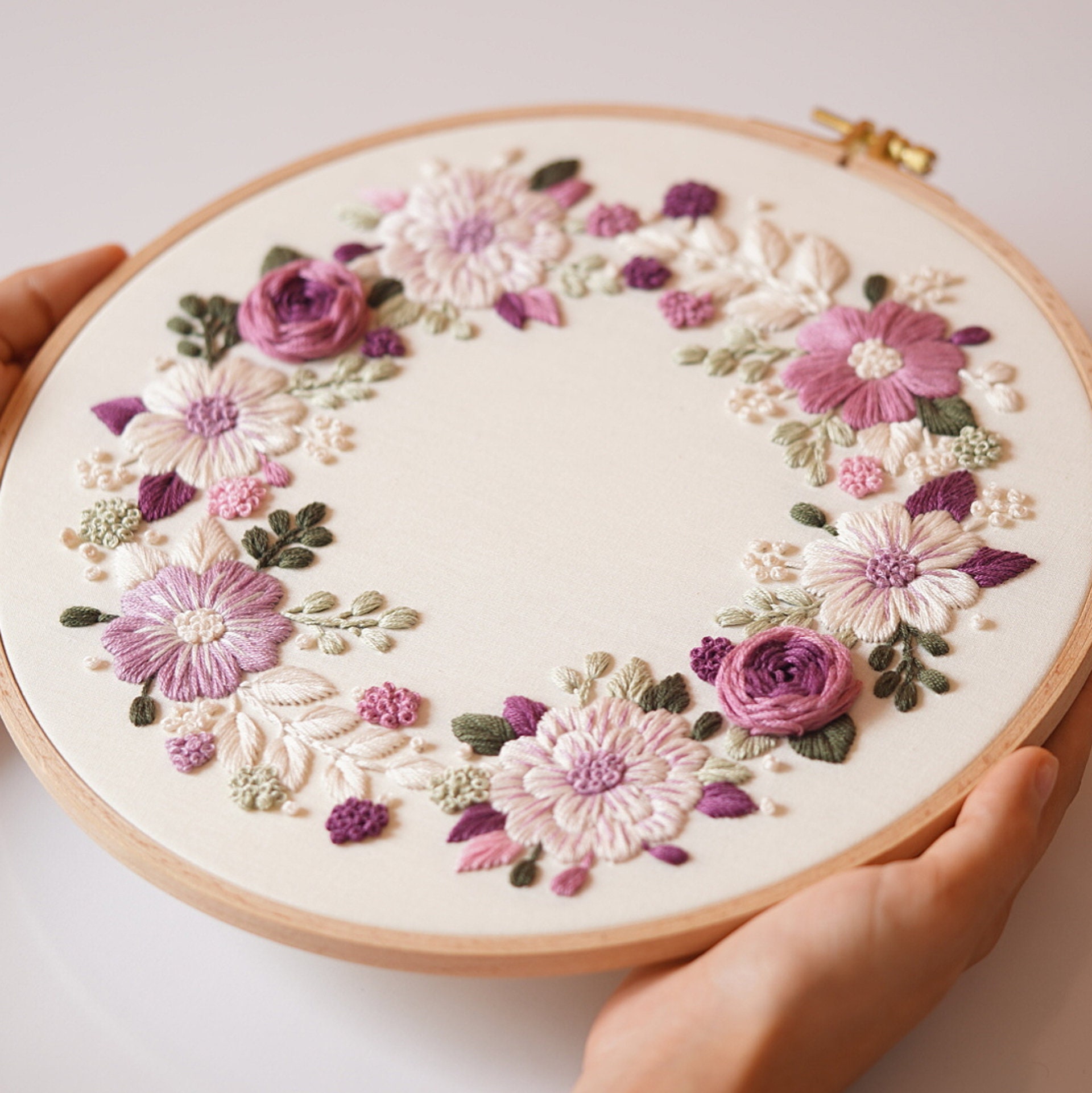 Red Rose - PDF Embroidery pattern — Purple Rose Embroidery