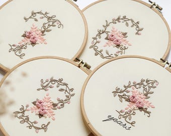Number Ivy Hand Embroidery Pattern: Beginner DIY Wedding Design (PDF Pattern + Video Tutorial)