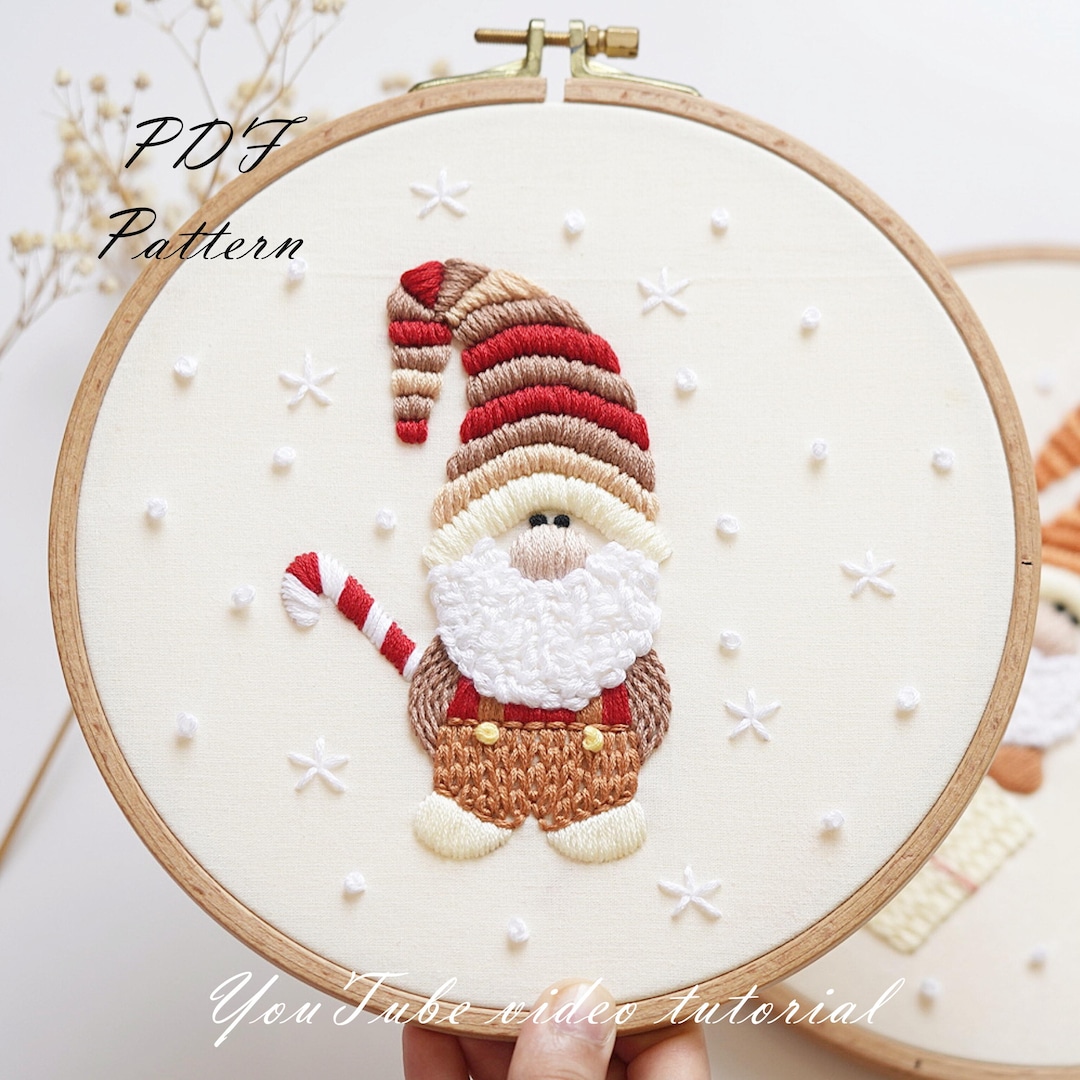 PDF Pattern+ Video Tutorial/gnome on Holiday-embroidery Pattern ...