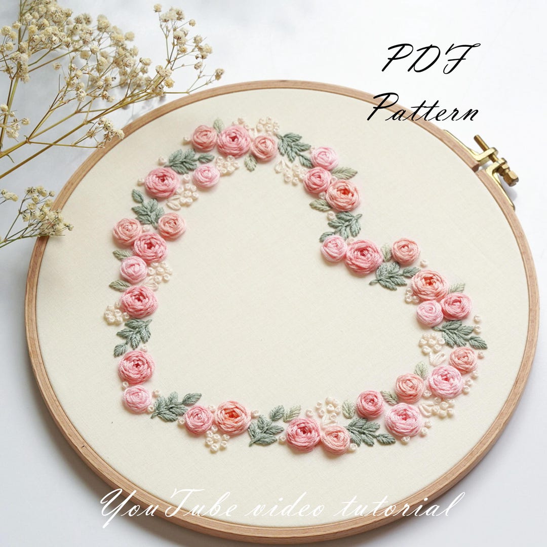 PDF Pattern+ Video Tutorial/a Heart of Love-embroidery Pattern ...