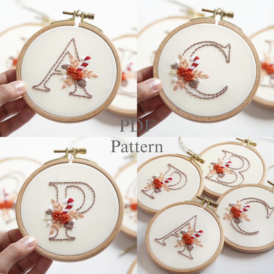 PDF Pattern+ Video Tutorial/alphabet-christmas-hand Embroidery Pattern ...