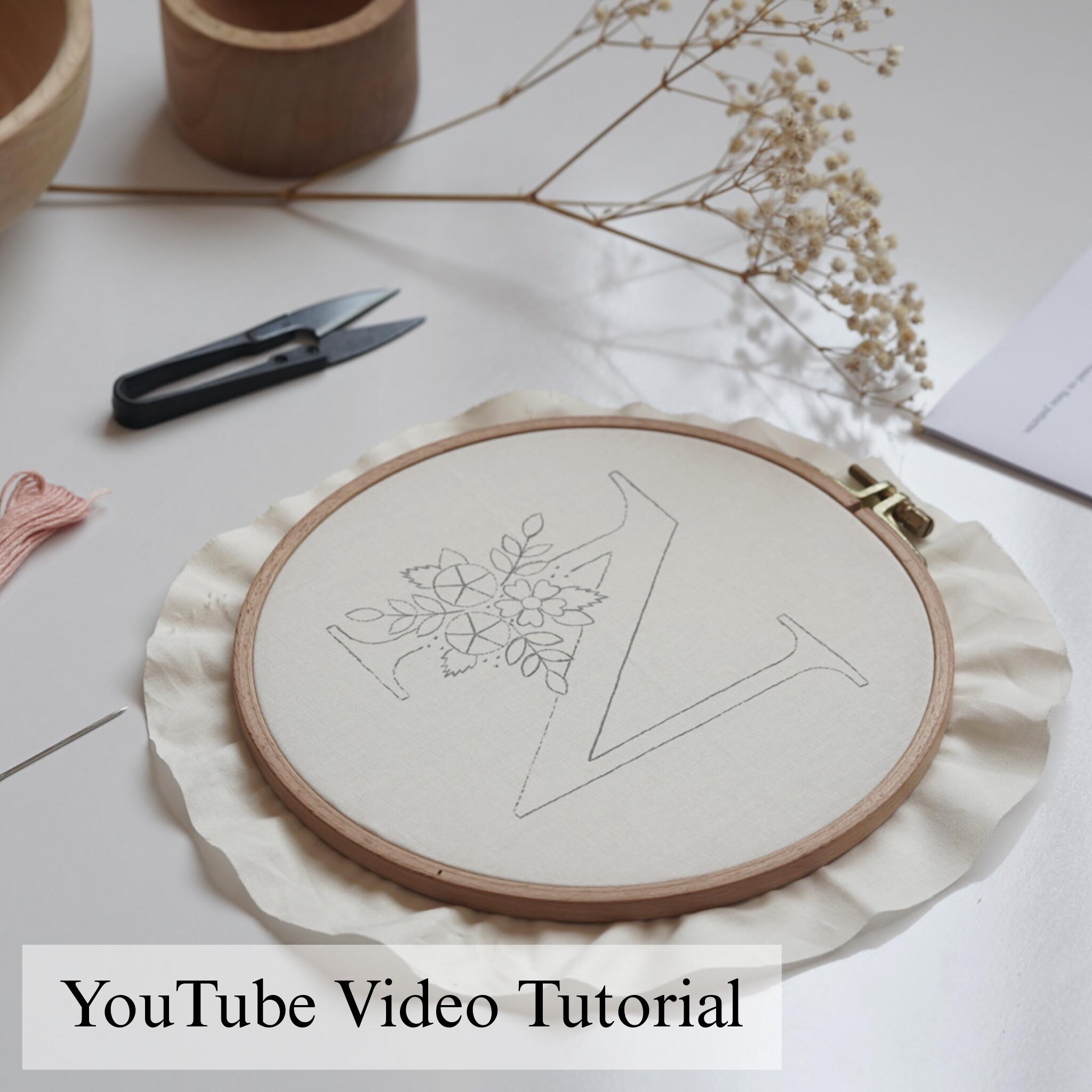 アルファベットブーケの手刺繍パターン：初心者向けDIY（PDFパターン＋