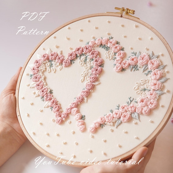 Hand Embroidery Pattern: 'Me and You' Wedding Design (PDF Pattern + Video Tutorial)