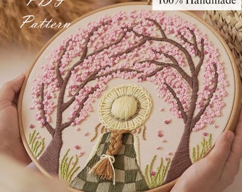 Anne in the Spring Hand Embroidery Pattern: Beginner DIY Project (PDF Pattern + Video Tutorial)
